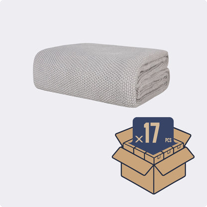 ComfortAce Albufeira Woondeken 150x200 cm – 100% Katoen – Gebreide Plaid – Vapor Blue[DSA15201-VAPOR.B]