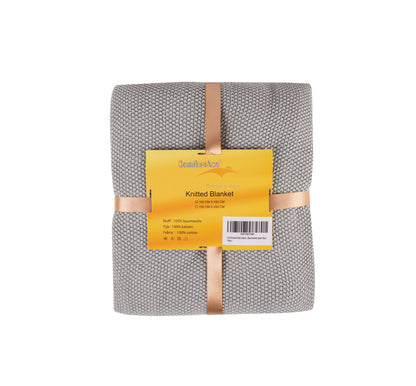 ComfortAce Albufeira Woondeken 150x200 cm – 100% Katoen – Gebreide Plaid – Vapor Blue[DSA15201-VAPOR.B]