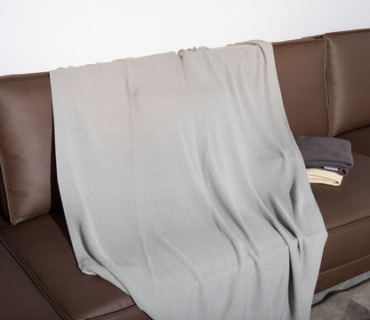 ComfortAce Albufeira Woondeken 150x200 cm – 100% Katoen – Gebreide Plaid – Vapor Blue[DSA15201-VAPOR.B]